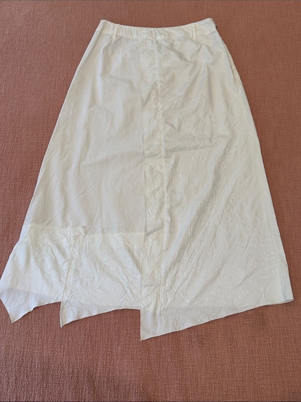 Animale W30L38 Brazilian White Asymmetrical Maxi Skirt with handkerchief hem